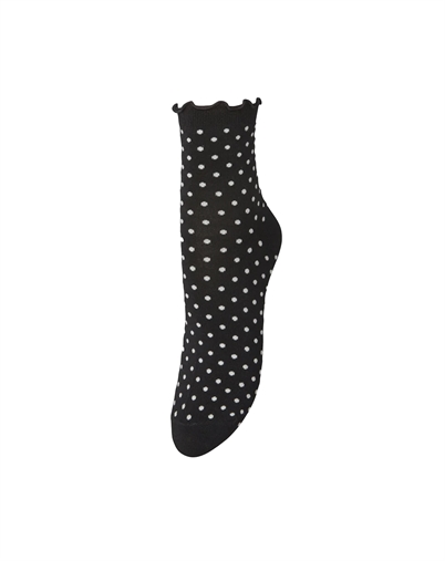 Beck Söndergaard - Dotted Frilla Short Strømpe - Black